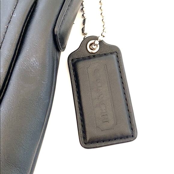 Coach Women's Black Leather Top Zip Satin Lined Crossbody Handbag 11.5"L X 8.5"H - Picture 8 of 12